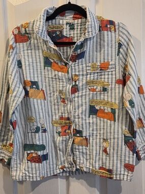 Vintage Collectible Peanuts PJ Top Pajamas Top Snoopy Charlie Brown '70s 1970s